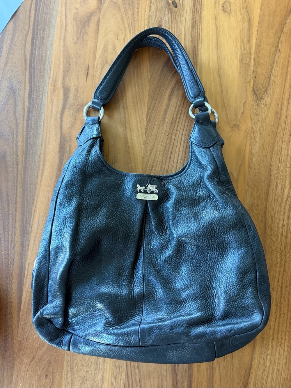Vintage Coach Leather Shoulder Bag - Black